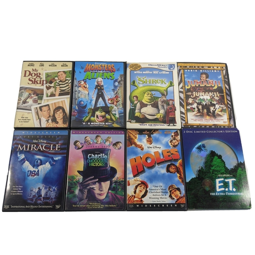 Lot Of 8 DVD Kids Movies Dreamworks World Disney and more